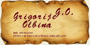 Grigorije Olbina vizit kartica